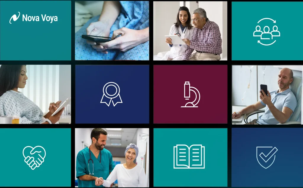 Visual representation of the seamless patient journey from initial contact to post-care follow-up, highlighting digital and human interaction points.
