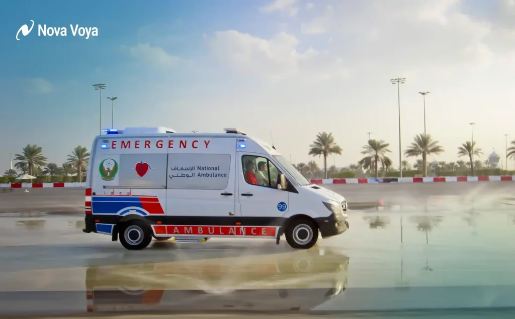 Dubai Corporation for Ambulance Services vehicle.