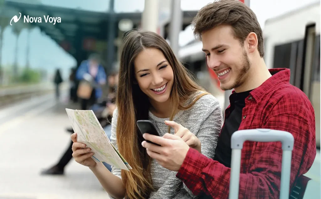 Dubai Ramadan opening hours—tourist checking attraction schedules during Ramadan.