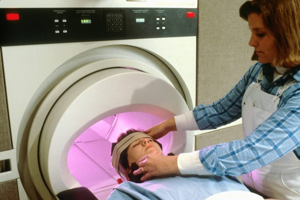 Patient being Prepared for MRI