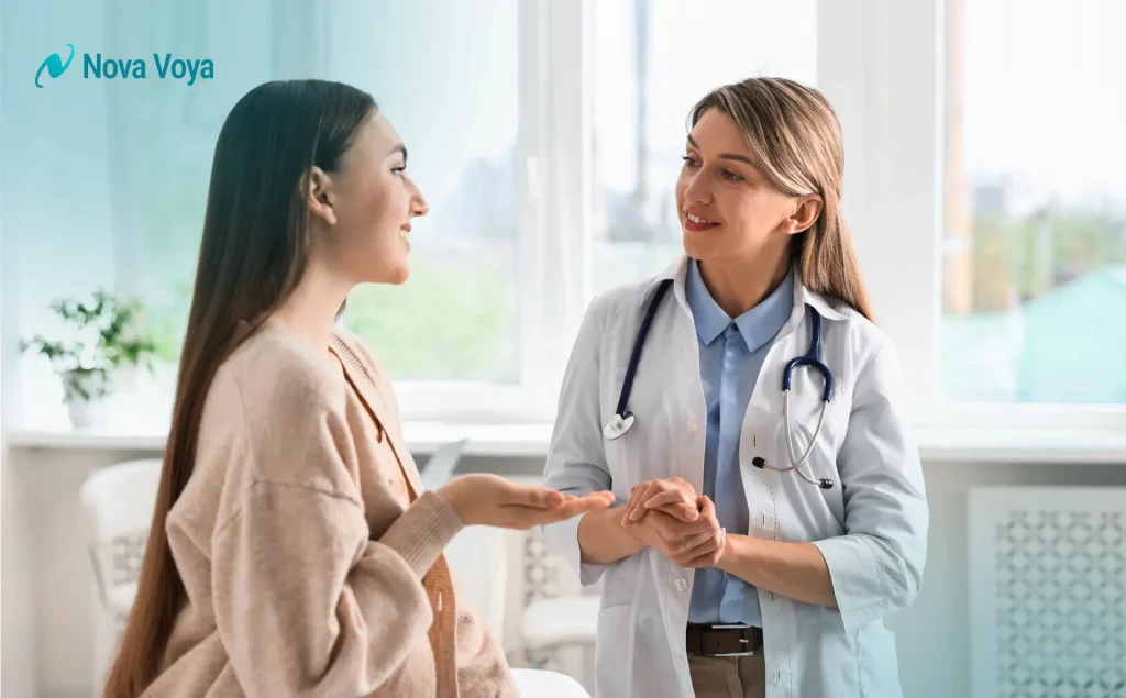 Modern regenerative wellness clinic in Dubai with a view of Burj Khalifa.