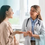 Modern regenerative wellness clinic in Dubai with a view of Burj Khalifa.