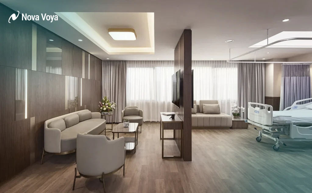 Comparison of hospital suites and luxury hotel apartments available for medical tourists in the UAE.