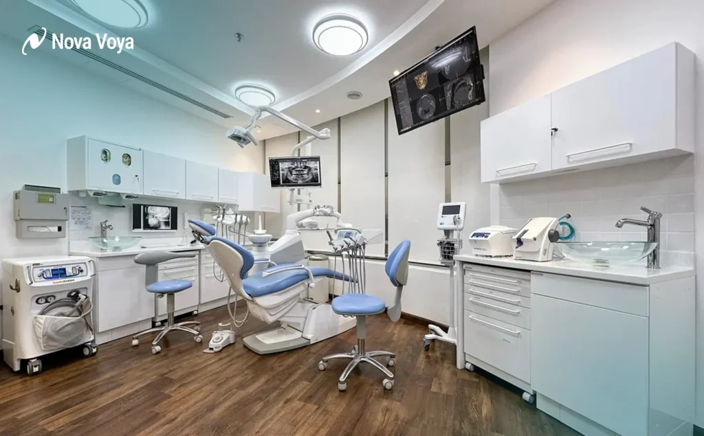 A composite image blending the Dubai skyline with a modern medical facility, representing UAE Medical Travel.