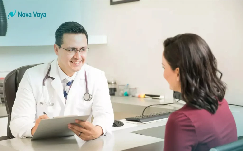 Certified specialist doctor in Dubai consulting with an international patient.