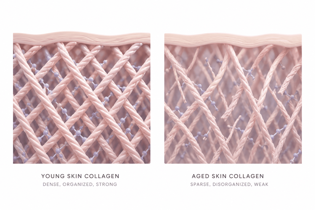 Young vs aged skin collagen comparison
