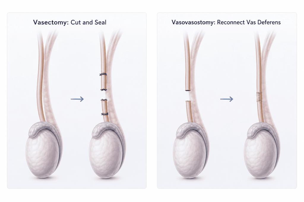 how are Vasectomy and Vasovasostomy done